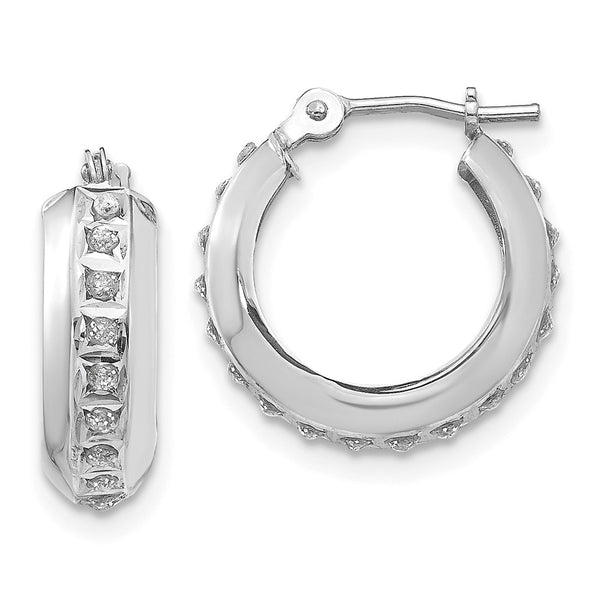 14k White Gold Diamond Fascination Round Hinged Hoop Earrings-WBC-DF252