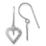 14k White Gold Diamond Fascination Heart Earrings-WBC-DF261