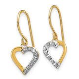 14k Diamond Fascination Heart Earrings-WBC-DF262