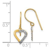 14k Diamond Fascination Heart Earrings-WBC-DF262