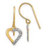 14k Diamond Fascination Heart Earrings-WBC-DF262