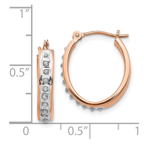 A Pair Earrings of 14k Rose Gold Diamond 