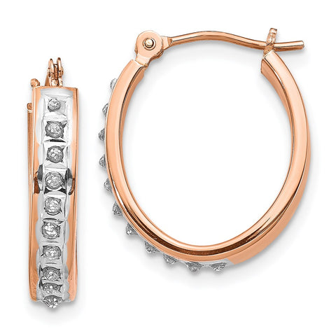 A Pair Earrings of 14k Rose Gold Diamond 
