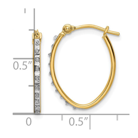 14k Diamond Fascination Oval Hoop Earrings-WBC-DF340