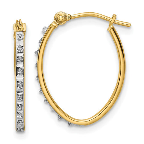 14k Diamond Fascination Oval Hoop Earrings-WBC-DF340