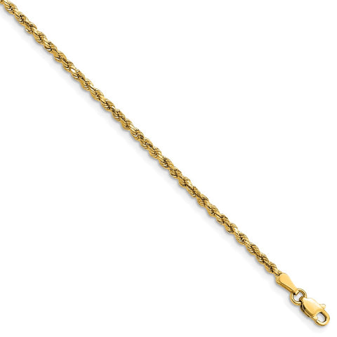 14k 2.25mm Semi-solid D/C Rope Chain-WBC-DH016-8