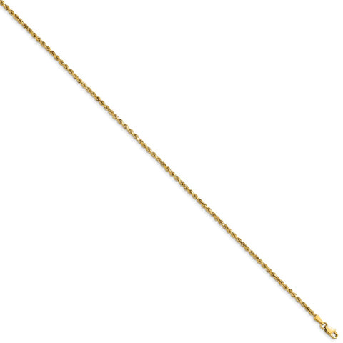14k 2.25mm Semi-solid D/C Rope Chain-WBC-DH016-8