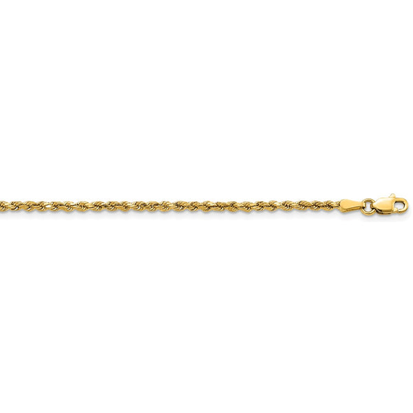 14k 2.25mm Semi-solid D/C Rope Chain-WBC-DH016-22