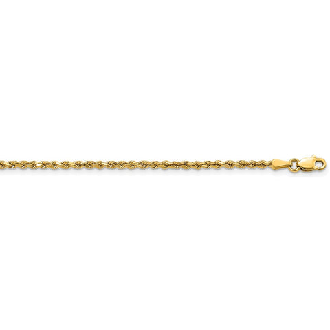 14k 2.25mm Semi-solid D/C Rope Chain-WBC-DH016-22