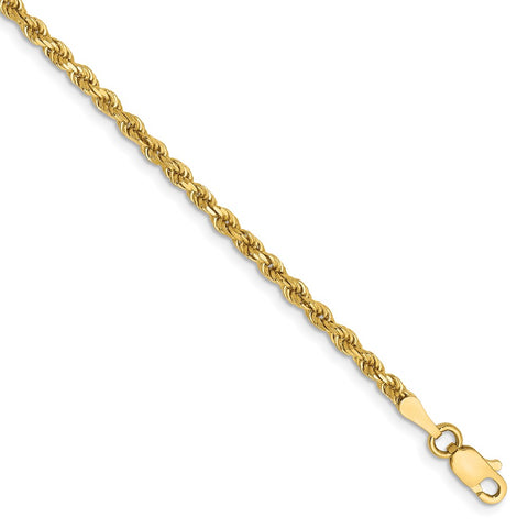 14k 2.5mm Semi-solid D/C Rope Chain-WBC-DH018-8