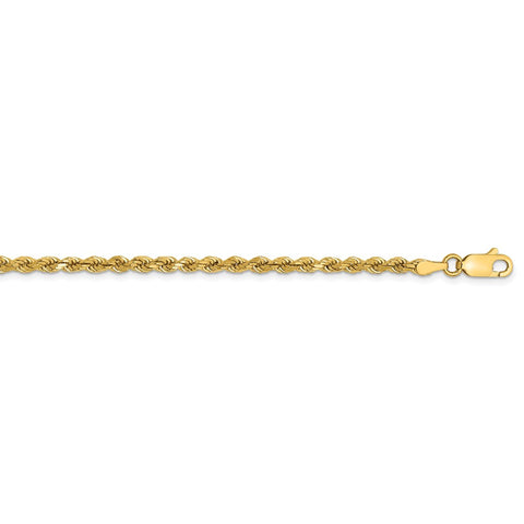 14k 3mm Semi-solid D/C Rope Chain-WBC-DH021-8