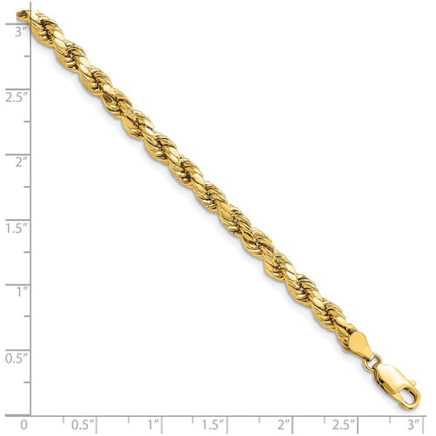 14k 4.9mm Semi-solid D/C Rope Chain-WBC-DH035-8