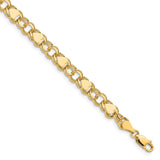 14k Double Link with Hearts Charm Bracelet-WBC-DO501-7