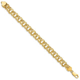 14k Double Link Charm Bracelet-WBC-DO508-7