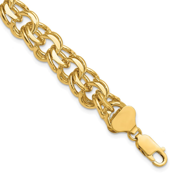 14k Double Link Charm Bracelet-WBC-DO509-8