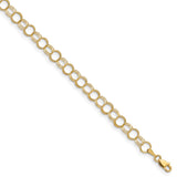 14k Solid Triple Link Charm Bracelet-WBC-DO530-7