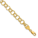 14k Solid Triple Link Charm Bracelet-WBC-DO531-7