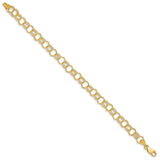 14k Solid Triple Link Charm Bracelet-WBC-DO532-8