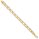 14k Solid Triple Link Charm Bracelet-WBC-DO533-8