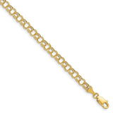 14k Hollow Double Link Charm Bracelet-WBC-DO540-8