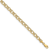 14k Hollow Double Link Charm Bracelet-WBC-DO541-8