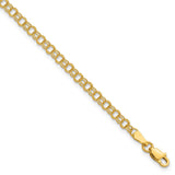 14k 3.5mm Solid Double Link Charm Bracelet-WBC-DO554-8