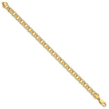 14k 7in 5.5mm Solid Double Link Charm Bracelet-WBC-DOH17-7