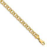 14k 8in 5.5mm Solid Double Link Charm Bracelet-WBC-DOH17-8