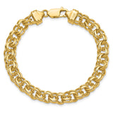 14k 7in 7.5mm Solid Double Link Charm Bracelet-WBC-DOH19-7