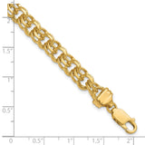 14k 7in 7.5mm Solid Double Link Charm Bracelet-WBC-DOH19-7