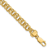 14k 7in 7.5mm Solid Double Link Charm Bracelet-WBC-DOH19-7