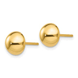 14k Polished 8mm Half Ball Post Earrings-WBC-E1033