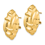 14k Polished Fancy Omega Back Post Earrings-WBC-E397