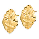 14k Polished & Satin Omega Back Post Earrings-WBC-E564