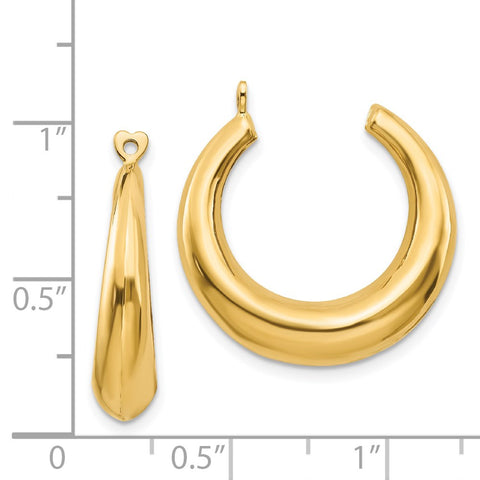 14k Polished Hollow Hoop Earring Jackets-WBC-E623J