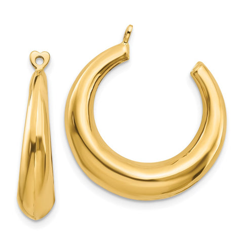 14k Polished Hollow Hoop Earring Jackets-WBC-E623J