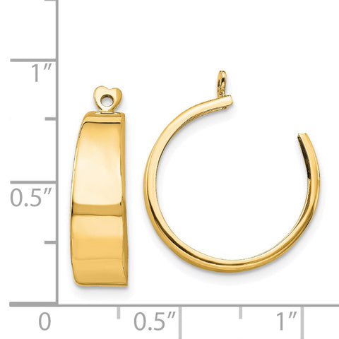 14k Polished Hoop Earring Jackets-WBC-E633J