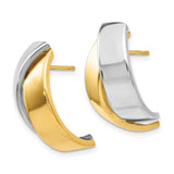 14k Two-tone Polished Post Earrings-WBC-E666