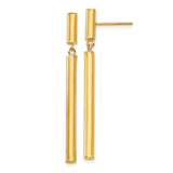 14k Fancy Dangle Round Tube Earrings-WBC-E812