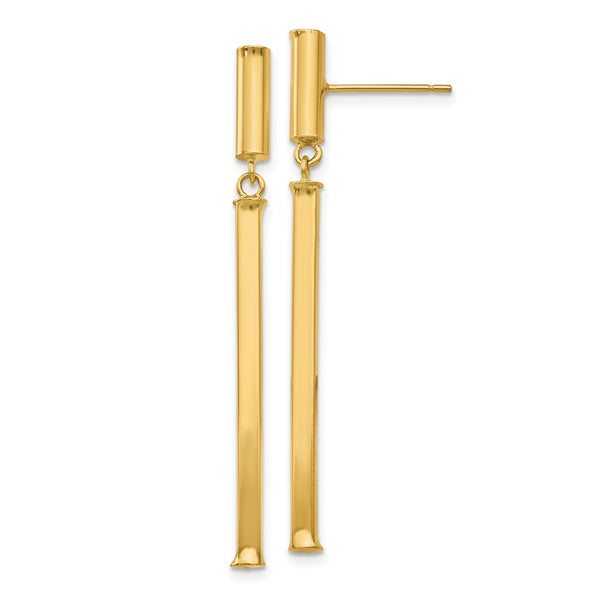 14k Fancy Squared Post Dangle Earrings-WBC-E815