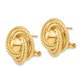 14k Polished & Twisted Fancy Omega Back Post Earrings-WBC-E824