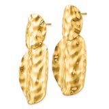 14k Polished Hammered Dangle Earrings-WBC-E877