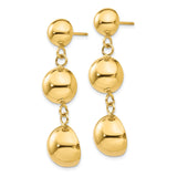 14k Polished Half Ball Dangle Earrings-WBC-E883