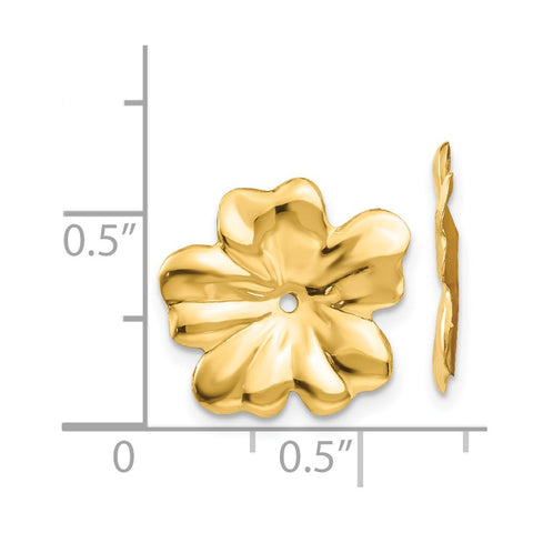 14k Polished Floral Earring Jackets-WBC-E893J
