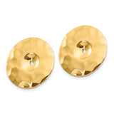 14k Polished Hammered Disc Earring Jackets-WBC-E895J