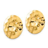 14k Polished Hammered Disc Earring Jackets-WBC-E896J