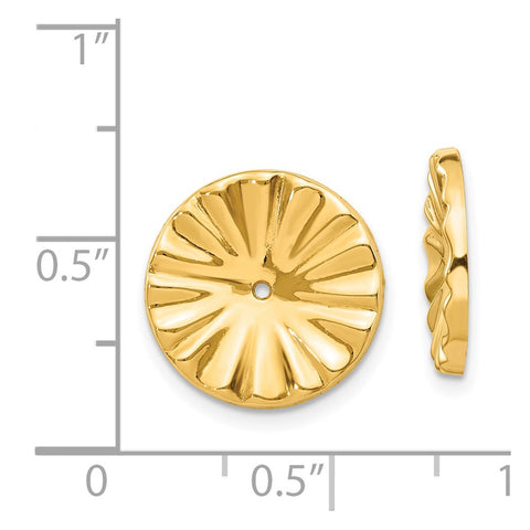 14k Polished Sunburst Earring Jackets-WBC-E897J