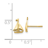 14k Sail Boat Earrings-WBC-E905