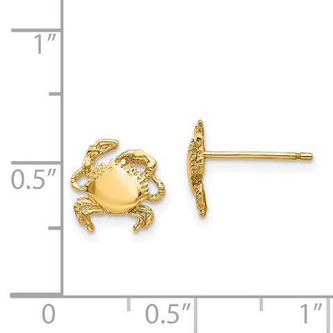 14k Crab Earrings-WBC-E907