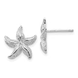 14k White Gold  Starfish Earrings-WBC-E908W